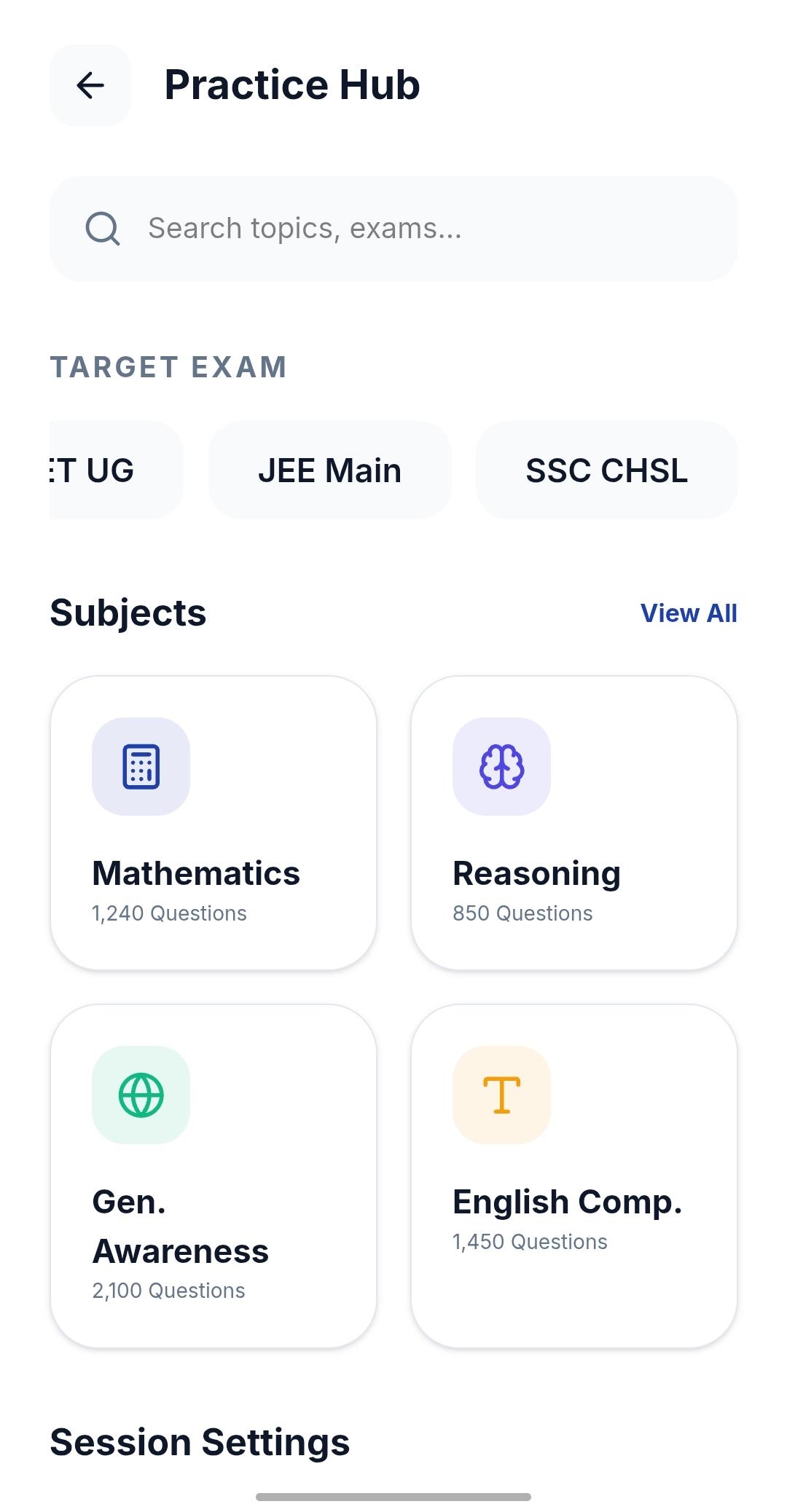 Practice Hub Interface